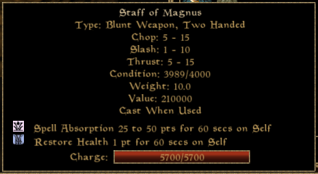 Staff of Magnus in Morrowind